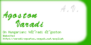 agoston varadi business card